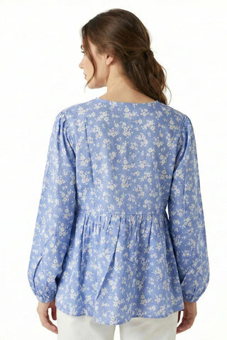 Printed V-Neck Top For Women