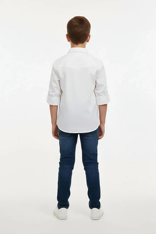 Classic Button-Down Shirt for Boys - White
