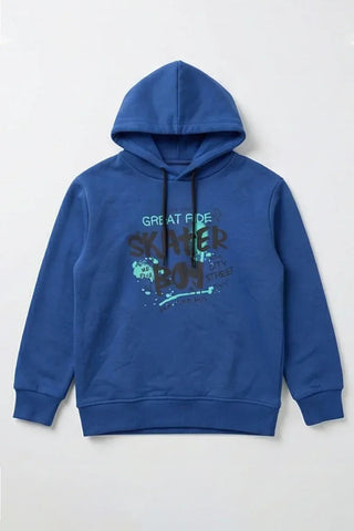 Graphic Hoodie For Boys -Blue