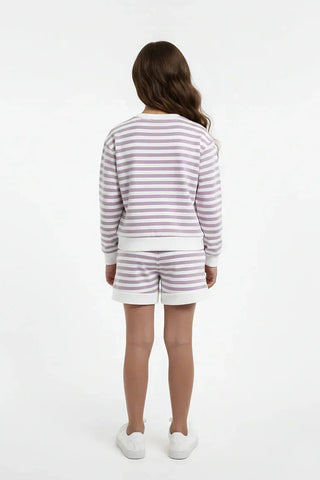 Striped Sweatshirt & Shorts Set for Girl
