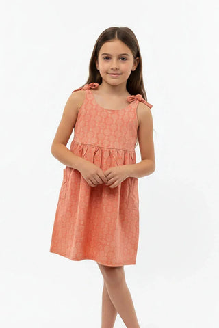 Printed Tie-Shoulder Dress for Girl