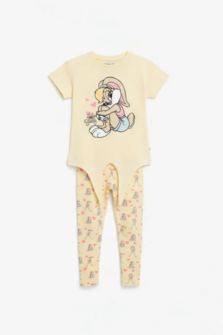Printed T-Shirt & Leggings Set For Baby Girl