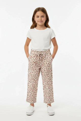 Floral Drawstring Trousers for Girl