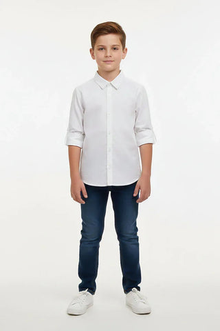 Classic Button-Down Shirt for Boys - White
