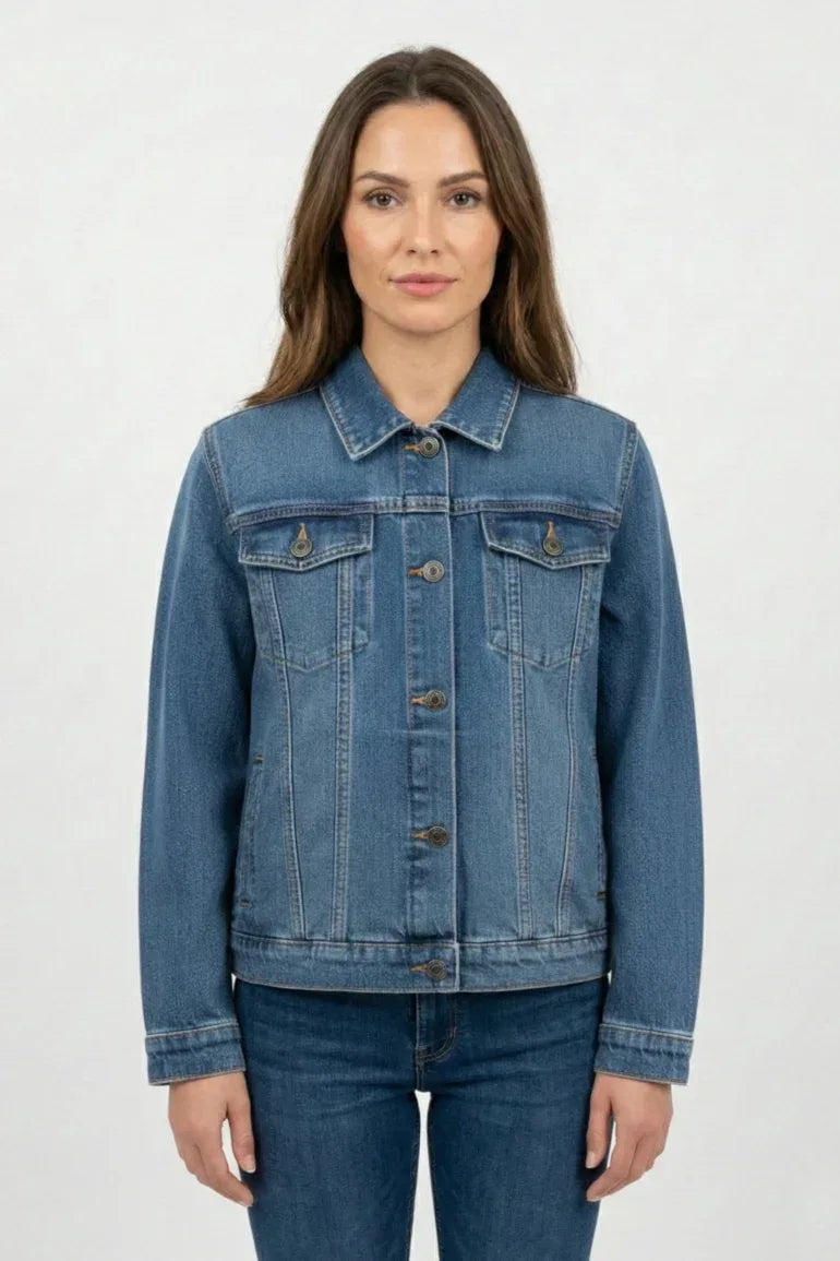 Denim Jacket For Women - Mid Blue