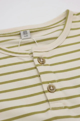 Striped Button Neck T-Shirt for Boy