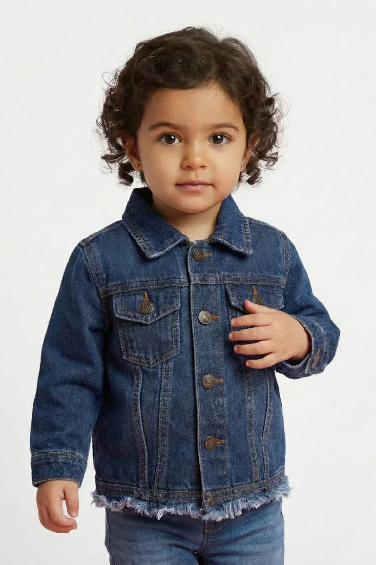 Denim Jacket For Baby Girl - Blue