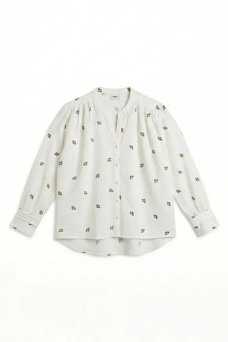 Printed Button-Down Blouse for Women