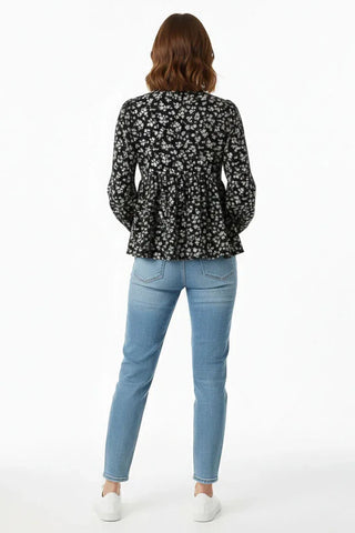 Printed V-Neck Top For Women