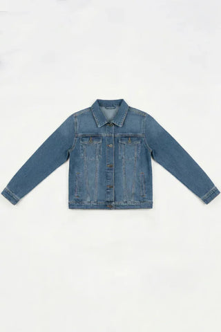 Denim Jacket For Women - Mid Blue