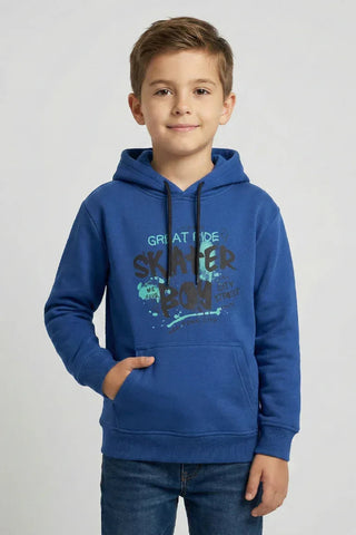 Graphic Hoodie For Boys -Blue