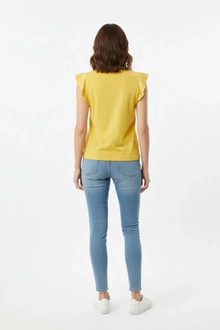 Flutter Sleeve V-Neck Top for Women
