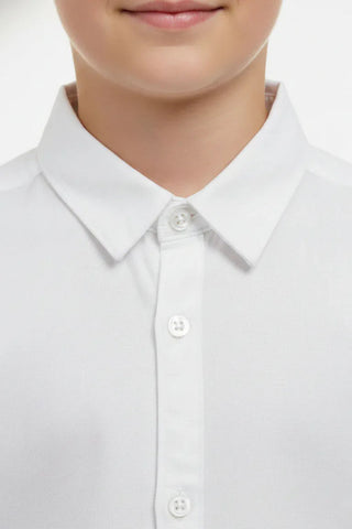 Classic Button-Down Shirt for Boys - White
