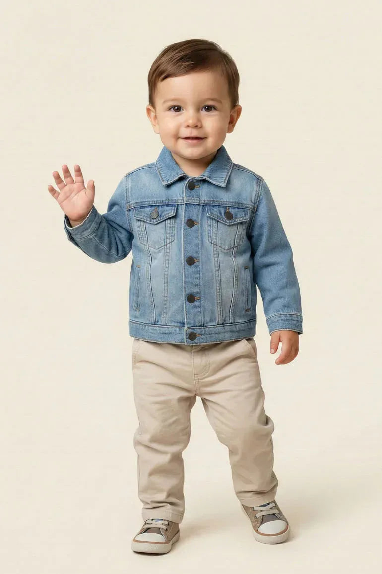 Denim Jacket For Baby Boy - Light Blue
