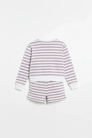 Striped Sweatshirt & Shorts Set for Girl