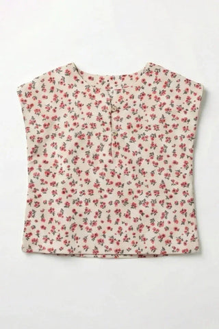 Floral Printed Cap Sleeve For Baby Girl