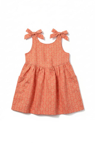 Printed Tie-Shoulder Dress for Girl
