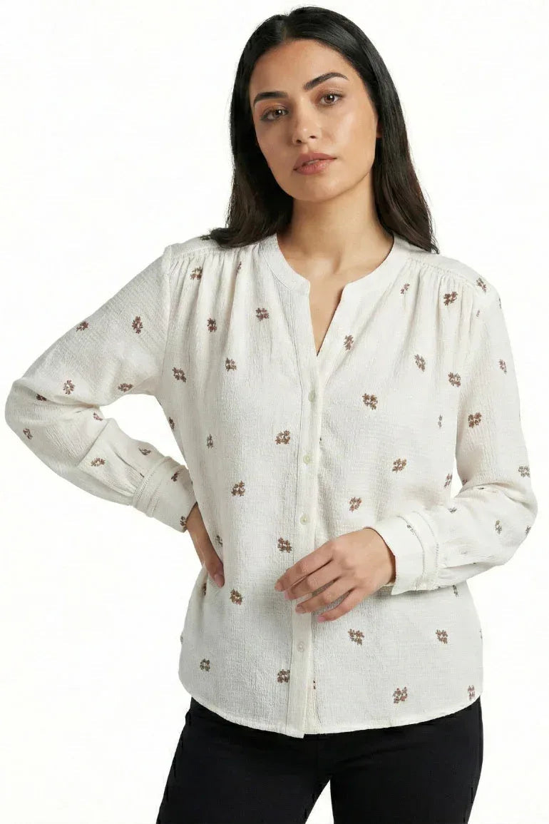 Printed Button-Down Blouse for Women