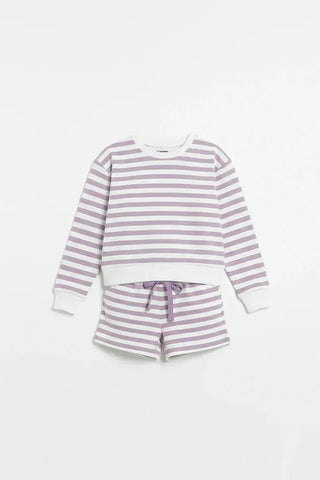 Striped Sweatshirt & Shorts Set for Girl