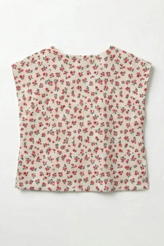 Floral Printed Cap Sleeve For Baby Girl