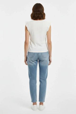 Flutter Sleeve V-Neck Top for Women