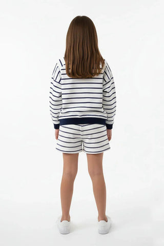 Striped Sweatshirt & Shorts Co-Ord Set for Girl