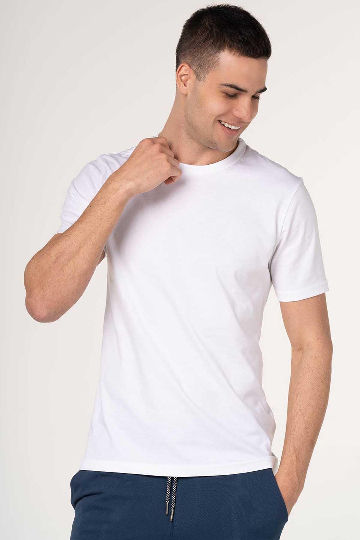 Solid T-Shirt For Men - White