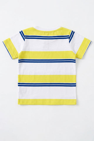 STRIPPED T-SHIRT WITH POCKET FOR BABY BOYS