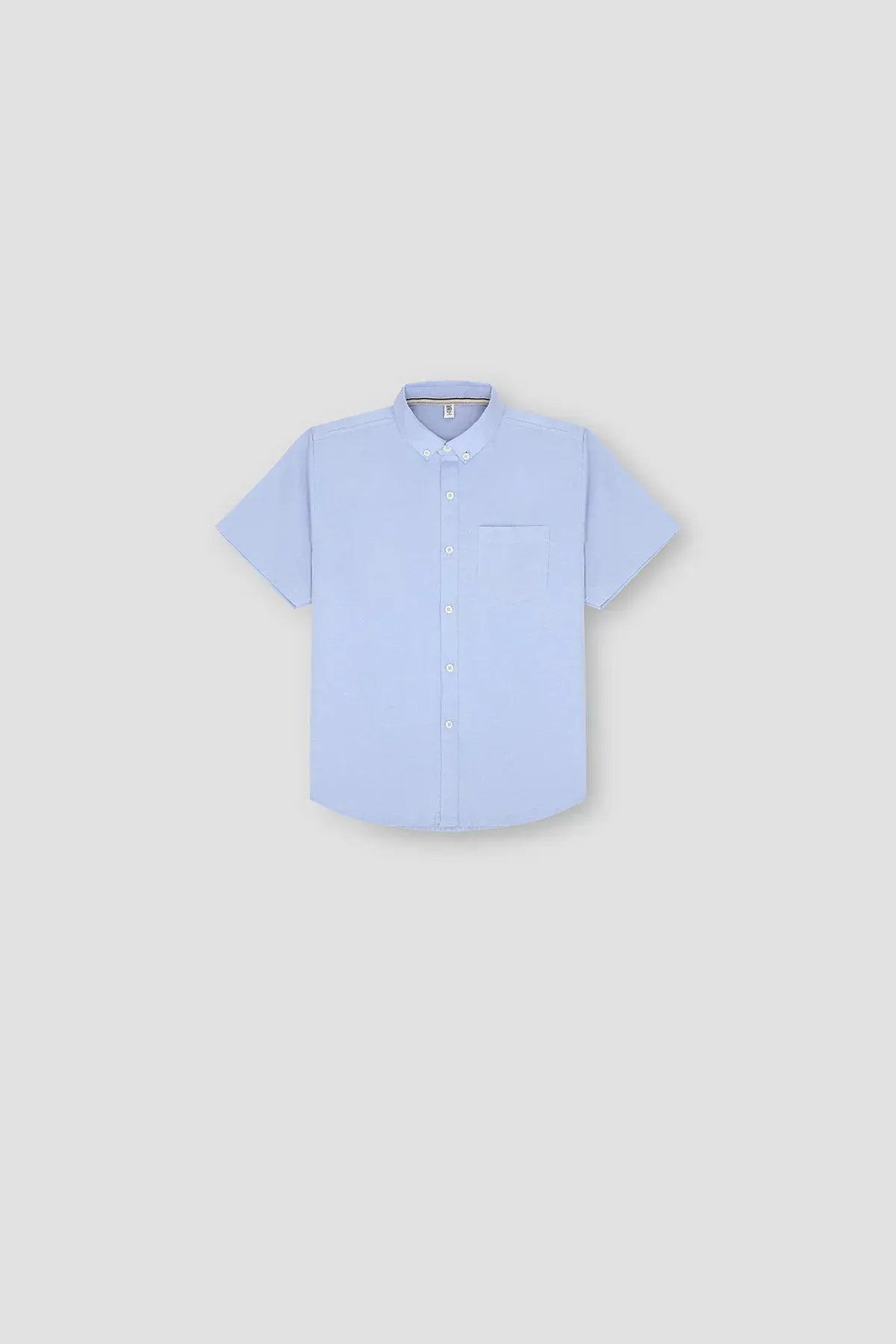 Solid Button Downshirt For Boy