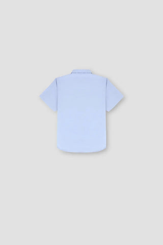 Solid Button Downshirt For Boy