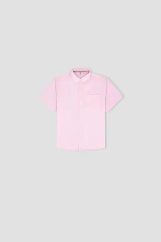 Solid Button Downshirt For Boy