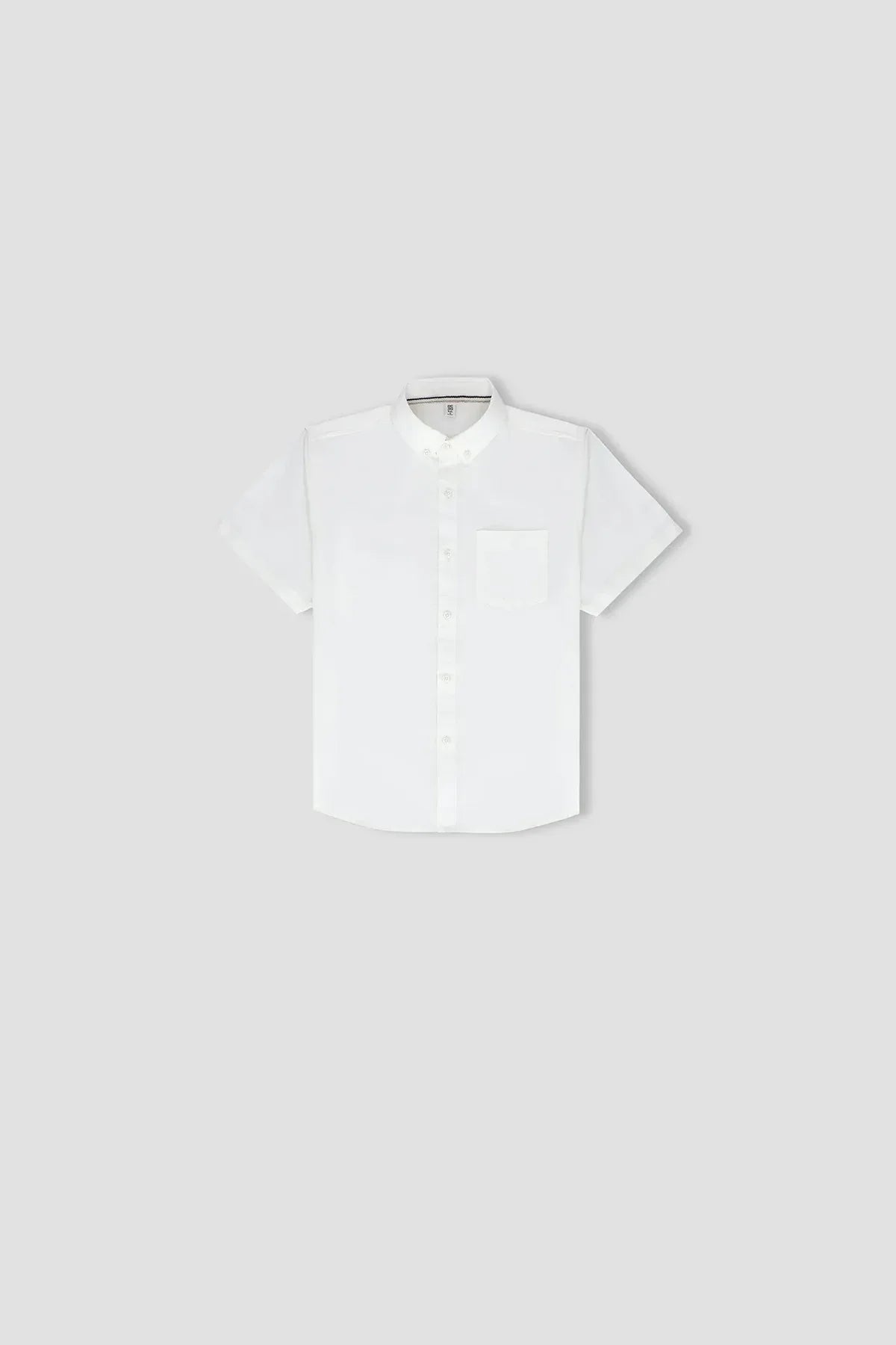 Solid Button Downshirt For Boy