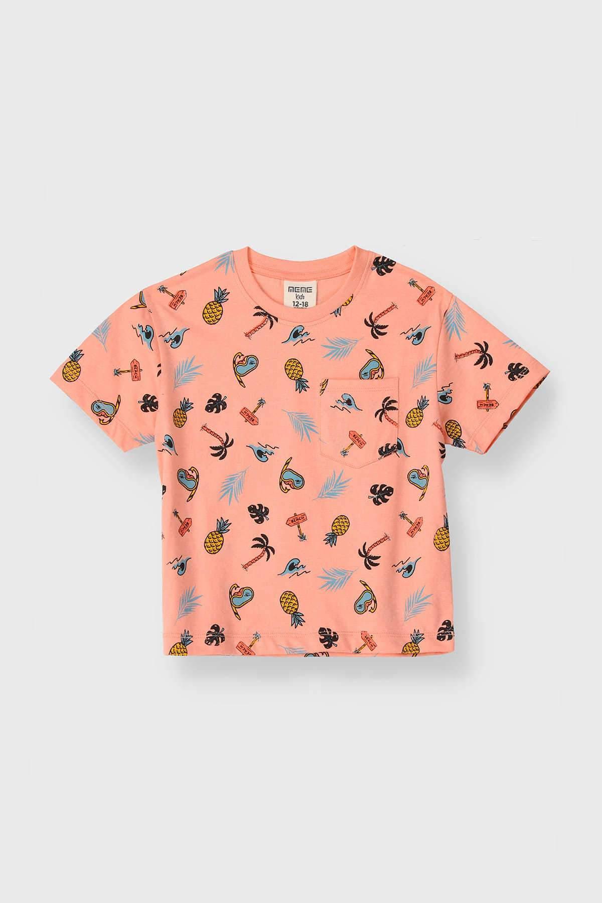 All Over T-Shirt For Baby Boy - Geranium - MEME