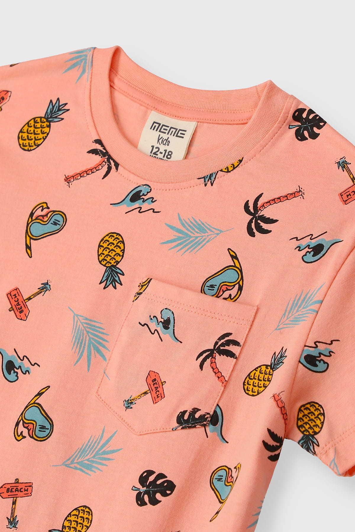 All Over T-Shirt For Baby Boy - Geranium - MEME