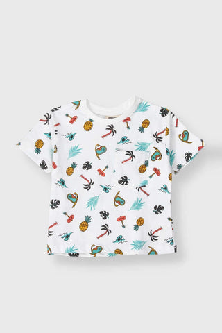 All Over T-Shirt For Baby Boy - White - MEME