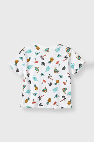 All Over T-Shirt For Baby Boy - White - MEME