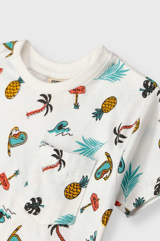 All Over T-Shirt For Baby Boy - White - MEME
