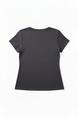 V-Neck Basic T-Shirt for Women - Slate Grey Side View | MEME