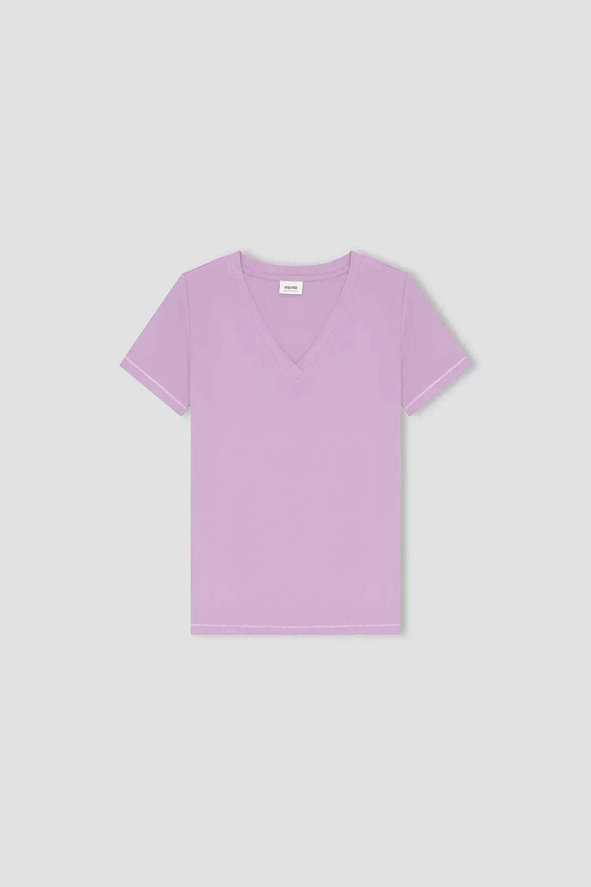 V-Neck Solid T-Shirt For Women - Rose Wine