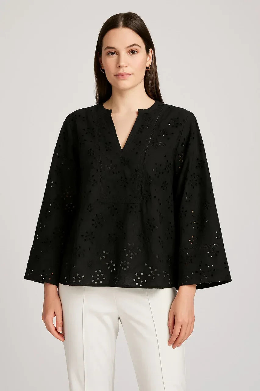 Embroidered Shirt for Women - Black - MEME