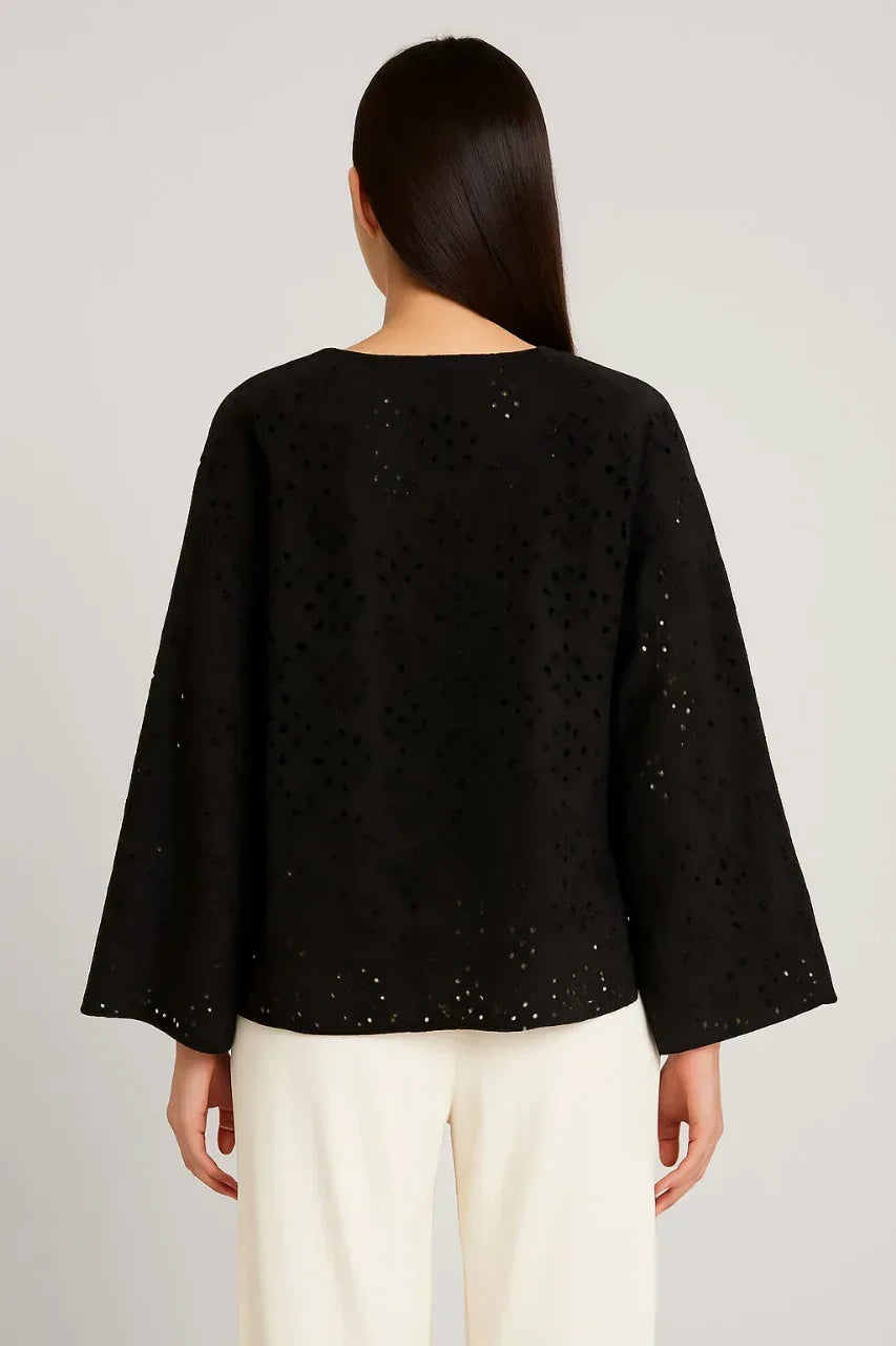 Embroidered Shirt for Women - Black - MEME
