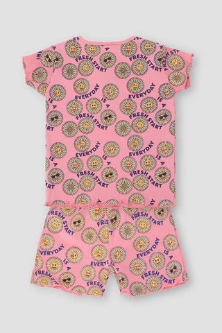 Emoji Top Bottom Suit For Girl