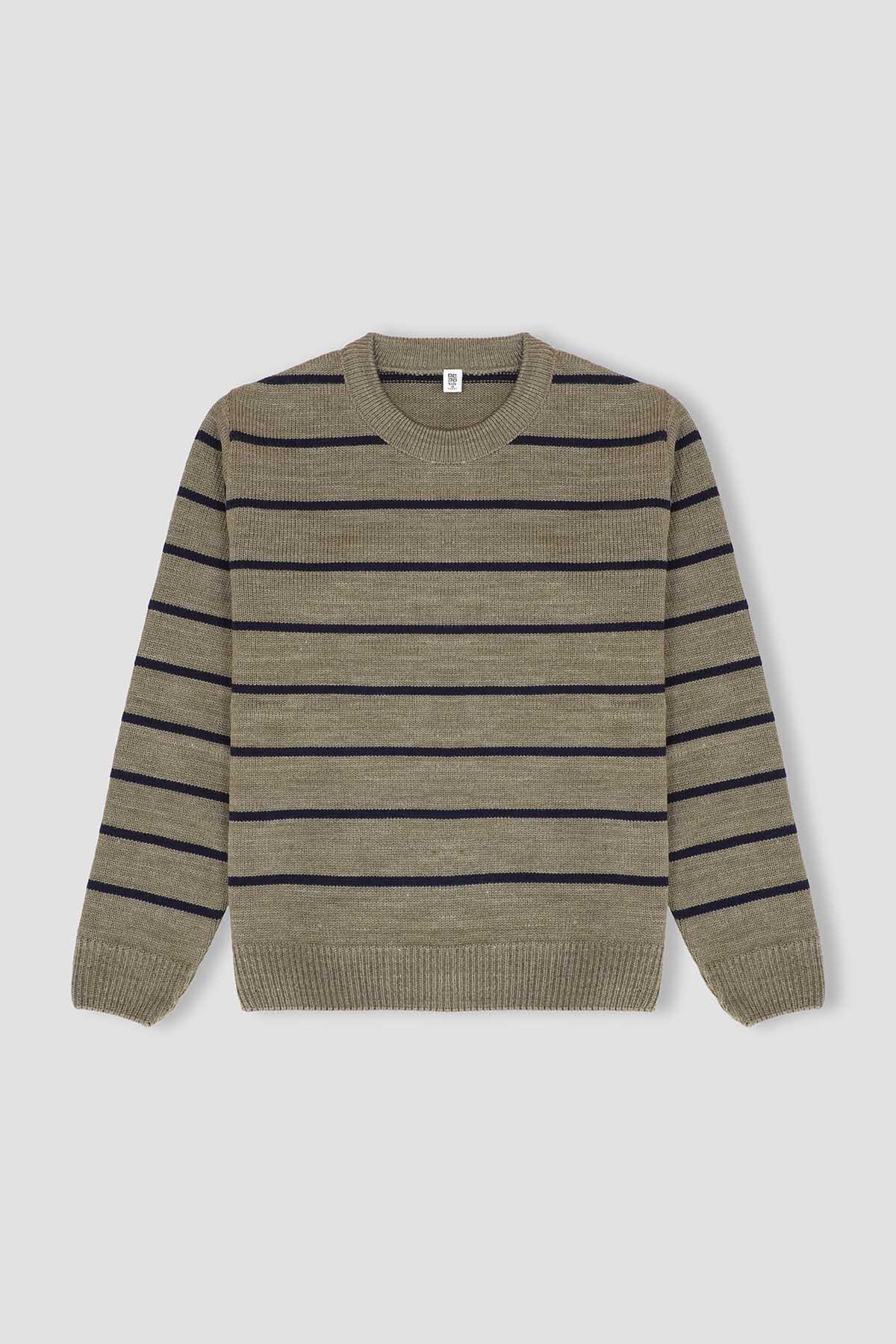 Striped Pullover Sweater For Boy