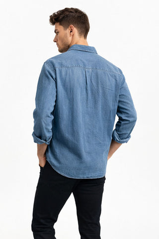 Denim Button Down Shirt For Men