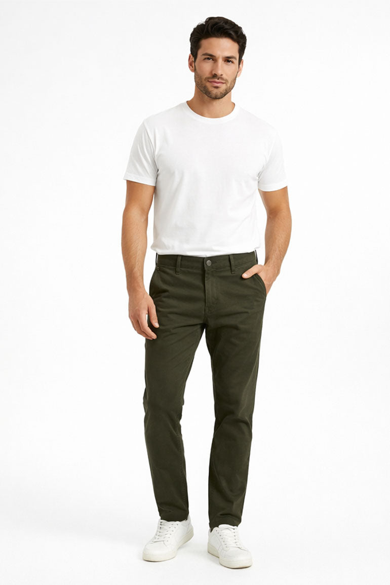 Basic Slim Fit Chinos For Men