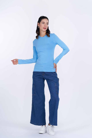 Solid Long Sleeve T-Shirt For Women