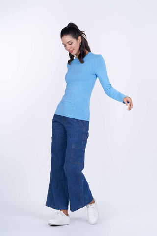 Solid Long Sleeve T-Shirt For Women