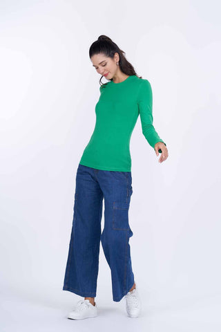 Solid Long Sleeve T-Shirt For Women