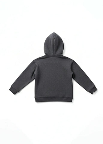 Zip-Up Fleece Hoodie For BabyGirl - Charcoal Grey