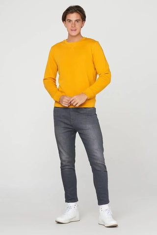 Solid Sweatshirt For Men - Orangey Yellow